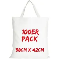TEXXILLA Baumwolltasche Mehrpack Classic mit zwei kurzen Henkeln, Weiß, weiß