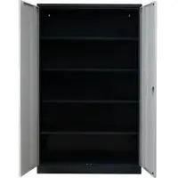 G-Office Aktenschrank FLC.196/N, aus Metall, abschließbar, 92 x 195 x 60 cm (B/H/T), lichtgrau / anthrazit