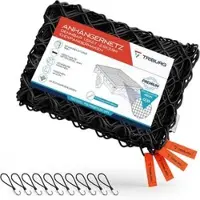TRIBURG Anhängernetz grobmaschig, 1,5x2,7m bis 2,5x3,5m dehnbar, Spanngummi & Haken