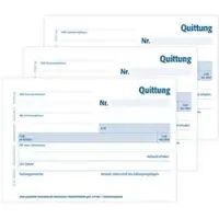 Notizblock24 Quittungsblock 121901020, A6 quer, ohne MwSt., selbstdurchschreibend mit 1 Durchschlag, 3 Blöcke à 2x50 Blatt