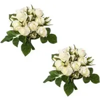 Creativ Green Kunstblume Rosenbouquet, creme, Höhe 29 cm, 2 Stück