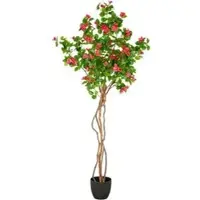 Creativ Green Kunstpflanze Bougainvillea, Kunstbaum im Topf mit Echtholzstamm, Höhe 175 cm