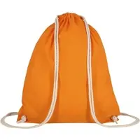 TEXXILLA 10er Pack Turnbeutel - OEKO-TEX 100 zertifiziert | mit robusten Zugbändern | 38x46cm | Jutebeutel | Einkaufstasche | unbedruckt, mandarin, 10 Stück