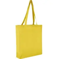 TEXXILLA 10er Pack Baumwolltasche - OEKO-TEX 100 zertifiziert | mit zwei langen Henkeln, Boden- und Seitenfalte | 38x42cm | Jutebeutel | Einkaufstasche | unbedruckt, gelb, 10 Stück