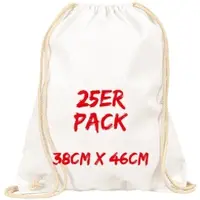TEXXILLA Turnbeutel Mehrpack mit robusten Zugbändern, Weiß, weiß