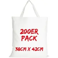 TEXXILLA Baumwolltasche Mehrpack Classic mit zwei kurzen Henkeln, Weiß, weiß