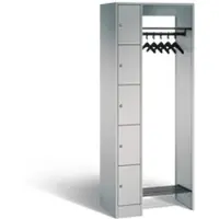 C+P Büro Garderobe mit 5 Fächer und 5 Kleiderbügeln