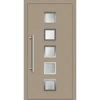 Haustuerenland.de Smarte Haustür "SISSI" 79 mm RC2 mit Fingerprint Graubeige RAL 1019 innen öffnend DIN links