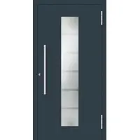 Haustuerenland.de Aluminium Haustür "POLLY" 78 mm RC2 Anthrazit RAL 7016 außen öffnend DIN rechts