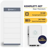 HUSATECH Deye Hybrid-Wechselrichter SUN-15K-SG01HP3-EU-AM2 mit Pylontech Force H3 | Hochvolt-Speichersystem | 3-phasig | 15 kW | 30,7 kWh