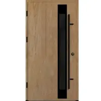 Haustuerenland.de Flügelüberdeckende Aluminium Haustür "SABRINA" 82 mm RC2 BLACKLINE Turner Oak holzähnlich beidseitig außen öffnend DIN links