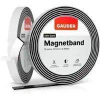 Gauder Magnetband sehr stark, schwarz, stark selbstklebend, 1,8mm Stärke, 15 mm x 6 m