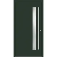 Haustuerenland.de Aluminium Haustür RC2 "SABRINA" 90 mm Tannengrün matt RAL 6009 beidseitig innen öffnend DIN rechts