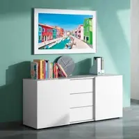 Kerkonn Büro Sideboard Weiß 2OH Lauka
