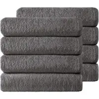 NatureMark Handtuch Frottier, anthrazit, 50 x 100 cm, aus 100% Baumwolle, 400 g/m2, 8 Stück