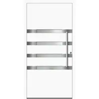 Haustuerenland.de SCHÜCO Aluminium Haustür "PIA" ADS 75.SI RC2 Weiß RAL 9016 beidseitig innen öffnend DIN rechts
