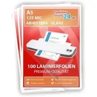 Laminierfolien24 abheftbare Laminierfolien A5, 2 x 125 Mic, glänzend