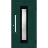 Haustuerenland.de Aluminium Haustür RC2 "ROSALIA" 78 mm Moosgrün RAL 6005 beidseitig außen öffnend DIN rechts