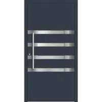 Haustuerenland.de SCHÜCO Aluminium Haustür "PIA" ADS 75.SI RC2 Anthrazit RAL 7016 beidseitig innen öffnend DIN links