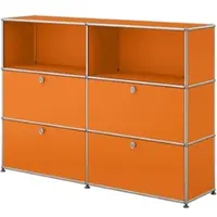 USM United Soft USM Haller Sideboard mit 4 Klapptüren und 2 offenen Fächern reinorange