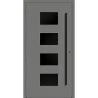 Haustuerenland.de Aluminium Haustür "WILHELMINE" 90 mm RC2 BLACKLINE Graualuminium RAL 9007 außen öffnend DIN links