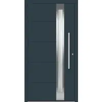 Haustuerenland.de Aluminium Haustür "PETRA" 60 mm RC2 flügelüberdeckend Anthrazit RAL 7016 beidseitig innen öffnend DIN rechts