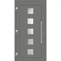 Haustuerenland.de Smarte Haustür RC2 "SISSI" 79 mm Graualuminium RAL 9007 außen öffnend DIN links