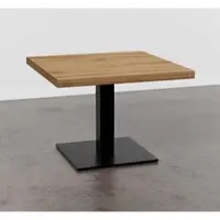 BIG Möbel Gastro Loungetisch 80x80 cm | Eiche Rom Natur | Gusseisengestell | 45 cm Höhe