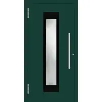 Haustuerenland.de Aluminium Haustür RC2 "ROSALIA" 78 mm Moosgrün RAL 6005 beidseitig außen öffnend DIN links
