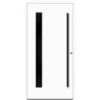 Haustuerenland.de Aluminium Haustür RC2 "PALOMA" 90 mm BLACKLINE Weiß RAL 9016 beidseitig innen öffnend DIN rechts