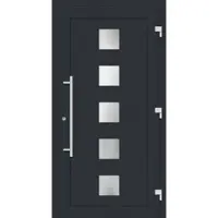 Haustuerenland.de Smarte Haustür RC2 "SISSI" 79 mm Anthrazit RAL 7016 beidseitig außen öffnend DIN rechts