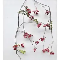H Andreas Belles Fleurs Künstliche Girlande mit künstlichen Beeren, 140 cm, grün-rot