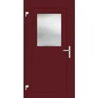 Haustuerenland.de Aluminium Nebeneingangstür "HEDWIG" 69 mm Weinrot RAL 3005 außen öffnend DIN links