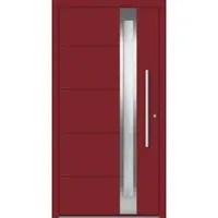 Haustuerenland.de Aluminium Haustür "PETRA" 60 mm RC2 flügelüberdeckend Purpurrot RAL 3004 beidseitig innen öffnend DIN rechts