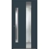 Haustuerenland.de Aluminium Haustür mit Griffmulde "PHILIPPA" 78 mm RC2 Anthrazit RAL 7016 innen öffnend DIN links