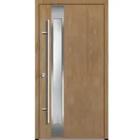 Haustuerenland.de Aluminium Haustür "SABRINA" 68 mm Turner Oak holzähnlich beidseitig innen öffnend DIN links
