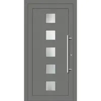 Haustuerenland.de Smarte Haustür RC2 "SISSI" 79 mm Graualuminium RAL 9007 beidseitig innen öffnend DIN rechts