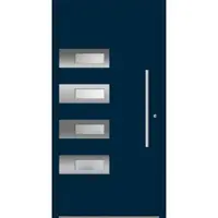 Haustuerenland.de Aluminium Haustür RC2 "SHIRIN" 78 mm Stahlblau RAL 5011 beidseitig innen öffnend DIN rechts