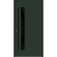 Haustuerenland.de Aluminium Haustür RC2 "SABRINA" 90 mm BLACKLINE Tannengrün matt RAL 6009 beidseitig innen öffnend DIN links