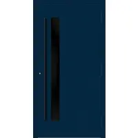 Haustuerenland.de Aluminium Haustür RC2 "SABRINA" 90 mm BLACKLINE Stahlblau RAL 5011 außen öffnend DIN rechts