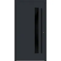 Haustuerenland.de Aluminium Haustür RC2 "SABRINA" 90 mm BLACKLINE Anthrazit RAL 7016 beidseitig innen öffnend DIN rechts
