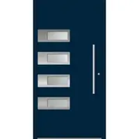 Haustuerenland.de Schüco Aluminium Haustür "SHIRIN" ADS 75.SI RC2 Stahlblau RAL 5011 innen öffnend DIN rechts