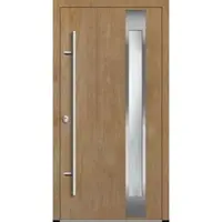 Haustuerenland.de Flügelüberdeckende Aluminium Haustür "PALOMA" 82 mm RC2 Turner Oak holzähnlich beidseitig innen öffnend DIN links