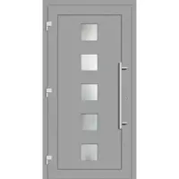 Haustuerenland.de Smarte Haustür RC2 "SISSI" 79 mm Weißaluminium RAL 9006 außen öffnend DIN links