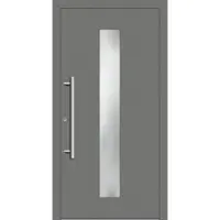 Haustuerenland.de Haustür mit Fingerprint RC2 "SVENJA" 79 mm Graualuminium RAL 9007 beidseitig innen öffnend DIN links