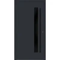 Haustuerenland.de Aluminium Haustür RC2 "SABRINA" 90 mm BLACKLINE Anthrazit RAL 7016 außen öffnend DIN links
