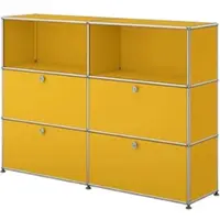 USM United Soft USM Haller Sideboard mit 4 Klapptüren und 2 offenen Fächern goldgelb
