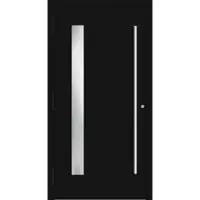 Haustuerenland.de Aluminium Haustür nach Maß "PALOMA" 90 mm RC2 Signalschwarz RAL 9004 beidseitig außen öffnend DIN links