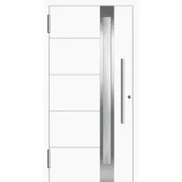 Haustuerenland.de Aluminium Haustür RC2 "PETRA" 78 mm Weiß RAL 9016 beidseitig außen öffnend DIN links