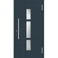 Haustuerenland.de Aluminium Haustür RC2 "TIANA" 78 mm Anthrazit RAL 7016 außen öffnend DIN rechts